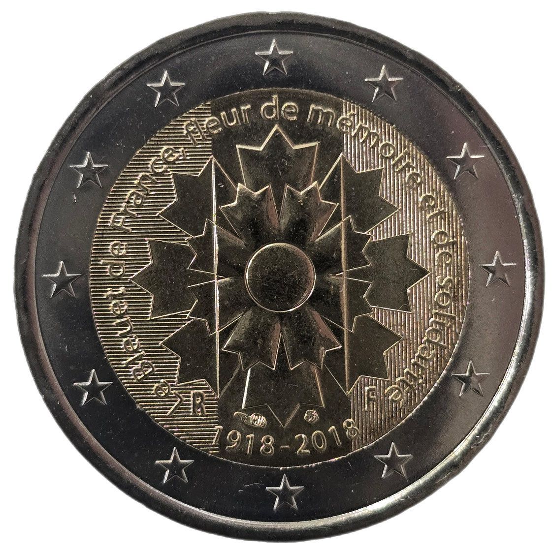 2 euros conmemorativa Le Bleuet de France